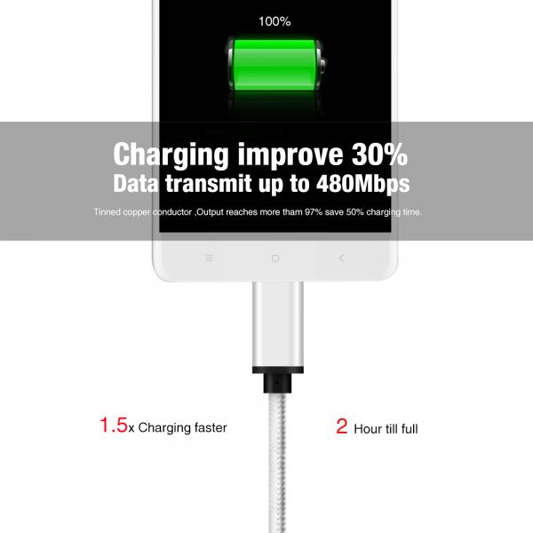 Picture of Type-C to Type-C 5Gbps 60W usb cable（sliver）